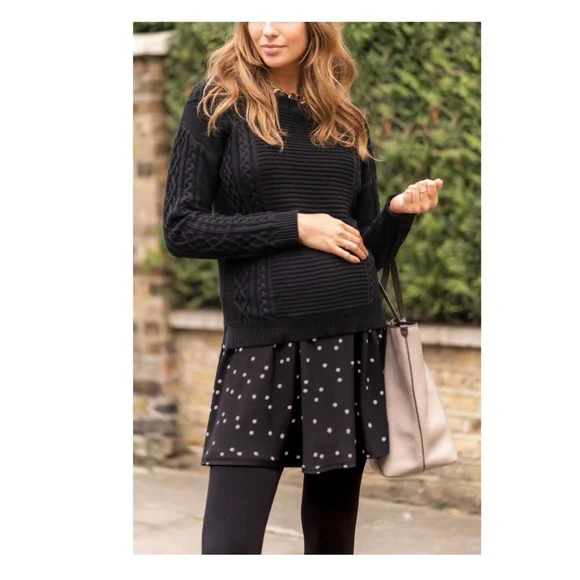 Seraphine Black Long Sleeve Dress - Picture 6 of 7